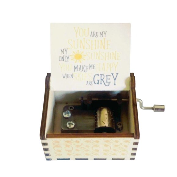 "You Are My Sunshine" Hand Cranked Wooden Music Box - Picture 2 of 11